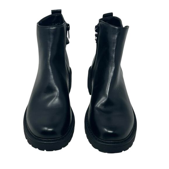 Black Rivet black ankle combat boots size 5.5M - Picture 1 of 10